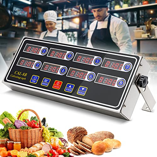 NAOEDEAH Commercial Kitchen Timers for Cooking Manual Big Large Timer Digital Timer 8-Channel Digital Commercial Fryer Reminder with Loud Alarm for Boiling Eggs