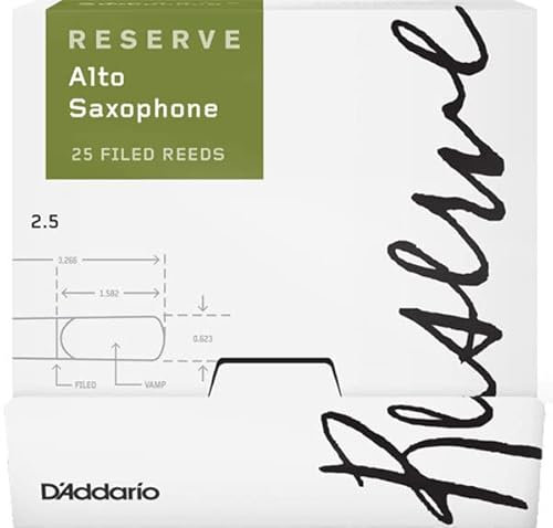 D'Addario Reserve Blätter für Altsaxophon, Stärke 2,5, 25 Stück