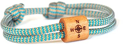 myGreta Surferarmband aus Holz, Reisen, Segeltau, Holzschmuck, Kompass, Fernweh