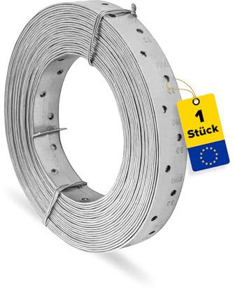 DMX Lochband Metall - 10 m Lochblech Rolle - Lochstreifen Breite 25 mm | Lochblech - Flachverbinder - Lochplatte Metall - Elastic Band - Metallband - Lochblechstreifen - Lochstreifen - Montageband