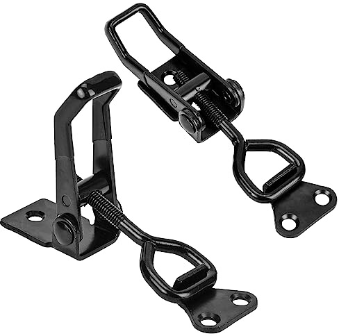 2 PCS Black Toggle Latch Clamp 300lbs Heavy Duty Adjustable Pull Latch - Quick Release Smoker Door Metal Clamps for Box, Gate, Cabinet, Case