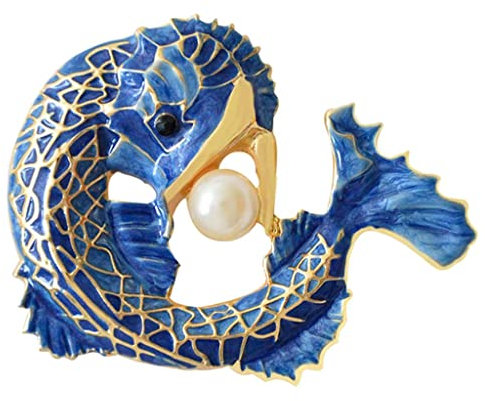 Luzhengyang 1 x Fisch-Brosche, Anstecknadel, Anstecknadel, Schal, Schnalle, Sicherheitsnadel, Modeschmuck, Nicht verfügbar, Nicht verfügbar