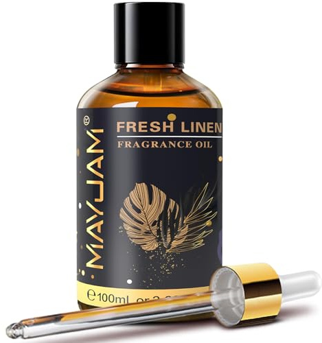 MAYJAM 100ML/3.38FL.OZ Fresh Linen Fragrance Oils with Glass Dropper, Essential Oils for Diffusers for Home, Long Lasting Scented Oils for Diffusers Soap Candle Making