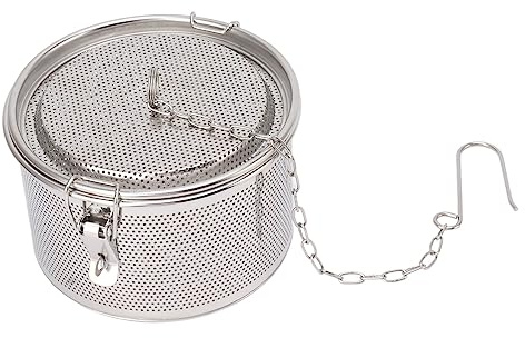 Stainless Steel Seasoning Strainer Tea Ball Filter, Spice Seasoning Strainer, Large Capacity Stainless Steel Tea Ball Mesh Tea Infuser Strainer with Extended Chain Hook(16cm)