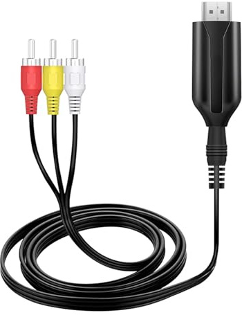 Zunate Adaptateur HDMI vers , Convertisseur Audio Vidéo Composite HDMI vers AV pour pour 360, pour , pour IOS TV, TV Stick, TV Box, DVD Ect