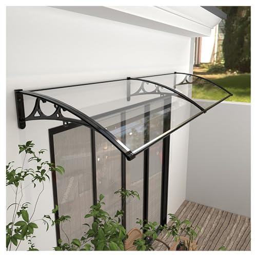 QWEASDF Marquesina para Puertas，marquesinas Exterior， Tejadillo de Protección Toldo Exterior Terraza， Techo para Balcón Diseño Arqueado de Policarbonato Aluminio (Size : 100x260cm/39x102in)