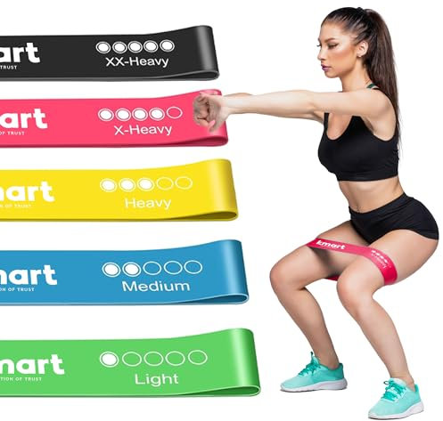 Active 100 Resistance Bands, Set of 5 Exercise Band for Men & Women, Skin Friendly Fitness Exercise Resistance Band 5 Levels for Legs, Glutes, Arms, Pilates Best for Home Gym, Yoga (Multicolour)