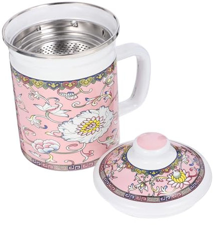 Amosfun Taza De Té Esmaltada Estilo Antiguo Taza Esmaltada Para Viaje Para Camping y Caminatas