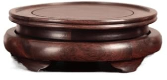 GENHAOSAN Vassoi per Piante per Vasi Bonsai in Legno Massello Rotondo Artigianale Base Ebano Porcellana Vaso di Fiori Ornamento Teiera Display Staffa in Legno Sottovasi per Piante