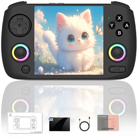 RG CubeXX Retro Handheld Game Console, Linux 64-bit 3.95-inch IPS Screen Cortex-A53 32G (No Games) Pocket Console Video Player Support TV Output