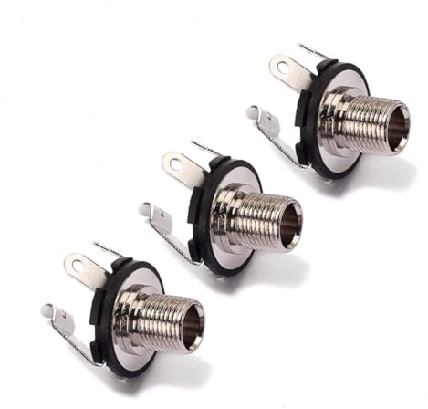 UPKOCH 10 Stück 6,35mm Gitarren Klinkenbuchse Aus Metall Mit Muttern Und Unterlegscheiben Einbaubuchse Für Akustik Und E-bassgitarren Langlebig Flexibel Zubehör Für Live Und Studioanwendungen