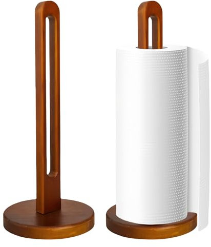 2 Pièces Porte-Rouleau D'essuie-Tout Debout, Porte Essuie Tout, Porte Sopalin, Porte-Rouleau De Papier Essuie, Porte Essuie Tout en Bois, Porte Rouleau Essuie Tout pour Cuisine, Salon (13x31 cm)