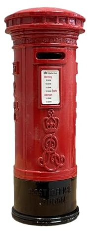 Salvadanaio per cassetta postale rosso in metallo - Banca di risparmio in metallo retrò di Londra | Salvadanaio in metallo rosso London Street cassetta postale | Banca in lega London Money |