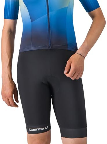 CASTELLI Herren-Tri-Shorts, Radsport, Rennen, Schwimmen, Fahrrad, Laufen, aerodynamische Triathlon-Shorts mit Tri-Sitzpolster und LSF 50+, Schwarz, Groß