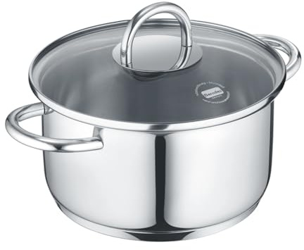Berndes b.mini Kochtopf 14 cm mit Glasdeckel - Edelstahl Kochtopf für alle Herdarten, inklusive Induktion – Kompakter Topf für kleine Mengen - ideal für Singles, Senioren und kleine Haushalte – 1,2 L
