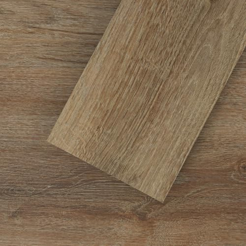 Mysflosy Self-Adhesive Vinyl Flooring Plank, 16 Pack Natural Wood Grain Peel and Stick Flooring Waterproof for DIY Installation, Cover 2.23㎡