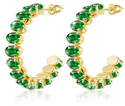 Linawe Creolen Ohrringe Edelstahl Damen, Statement Ohringe Jewelry, Hypoallergene Große Modeschmuck Ohrschmuck, Erhältlich in Gold und Silber