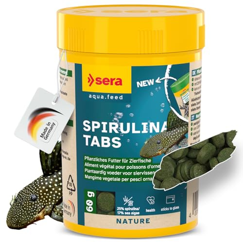 sera Spirulina Tabs 100 ml (60 g) | pflanzliche Hafttabletten für bodenfressende Zierfische & Wirbellose | mit 25% Spirulina | sinkend oder anheftbar zur Fütterungsbeobachtung