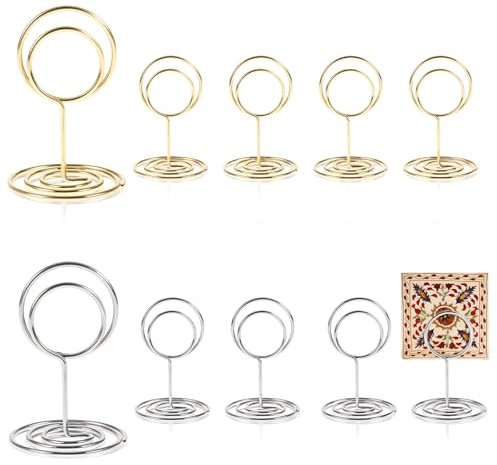 oruola 10 Pcs Photo Holders for Tables,Table Number Holders,Place Card Holders Stands,Metal Wire Picture Holder Stands, Menu Clips for Place Cards Memo Photo Menu Wedding Anniversary Party