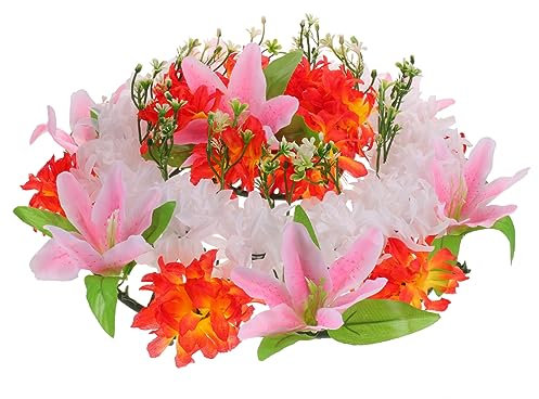 GALPADA Artificial De Flores para Tumba De Sacrificio De Cementerio Decoración Floral Guirnalda para Funeral