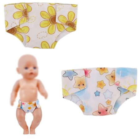 EUYKQNOI 2 Stücke windeln Puppenzubehör Born Baby Windeln Puppenwindeln Stoffwindeln Baby Puppenzubehör Puppen Windel, windeln 43 cm,-zubehör,puppen zubehör