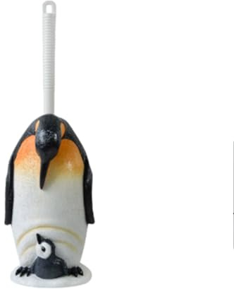 SELLONWANELO Toilettenbürste mit niedlichem Cartoon-Frosch, Affe, Ente und Halter, WC-Reinigungsbürsten-Set (Pinguin)