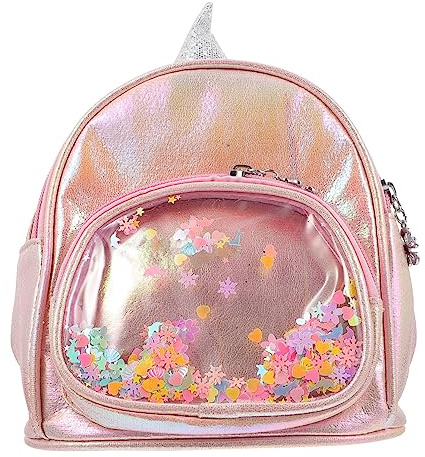 Toyvian Mochila De Unicornio Lentejuelas Rosa, Mini Escolar para Niñas, Material Resistente, Correas Ajustables, para Uso Diario y Exterior, Diseño Compacto y Funcional