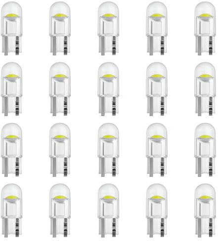 DewGulf 20 Pièces Ampoule LED Voiture - LED W5W T10 | Éclairage Intérieur de Voiture Haute Performance | Pour Plafonnier Lumière de Porte Tableau de Bord Clignotant Feu de Position et Coffre