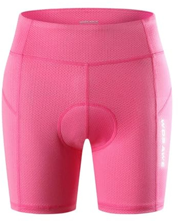 WSQHAO Cuissard de Cyclisme for Femme, sous-vêtement rembourré for vélo, VTT, Short Descente, 5D pour Homme(Pink,L)