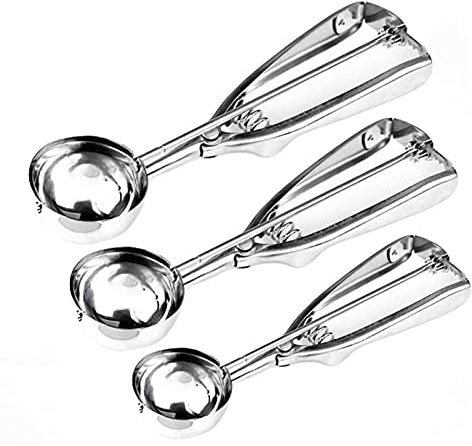 Cookie Scoops for Baking Set of 3, Stainless Steel Ice Cream Scoop, 1 Tbsp/2 Tbsp/3 Tbsp Cookie Dough Scoop for Cookie Cupcake Muffin Ice Cream