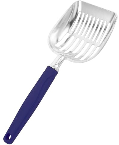 Kraftig rostfritt stål kattströskopa antingen ergonomisk | Handtag Deep Shovel Fin Mesh Sifting Cleaner for hemresor