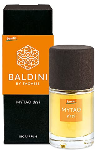 MYTAO drei Bioparfum – 100 % naturreines Demeter-zertifiziertes Parfum – Frischer Duft mit Litsea Cubeba, Vetiver & Rosmarin – Unisex – 15 ml