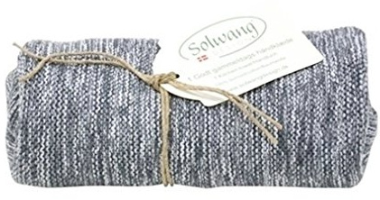 Solwang Handtuch H98 gestrickt schwarzgrau MIX