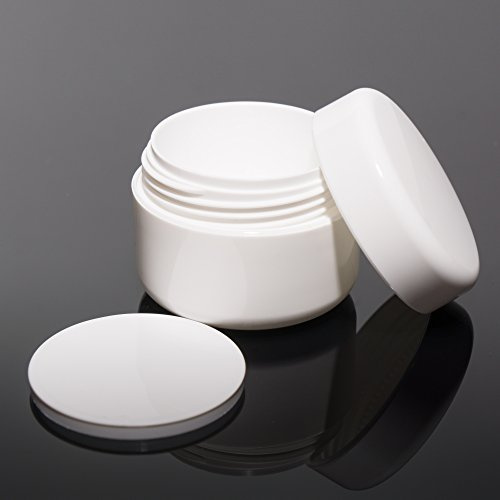 10x 5ml doppelwand Tiegel Weiss Leertiegel Cremedose Kosmetikdose leere UV-Gel Dose Leerdose Selbstabfüller Salbendose 10 Stück