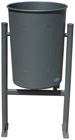 ADO - Papelera Exterior Circular de Hierro Life | Grande 47L, Sistema Vaciado Basculante, Ideal para Comunidades y Parques | Metálica (1- Papelera)