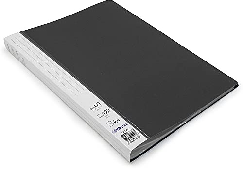 Waytex 931335N Protège Documents A4 120 vues Premium en Polypropylène Opaque Identifiable - 60 Pochettes transparentes - Noir