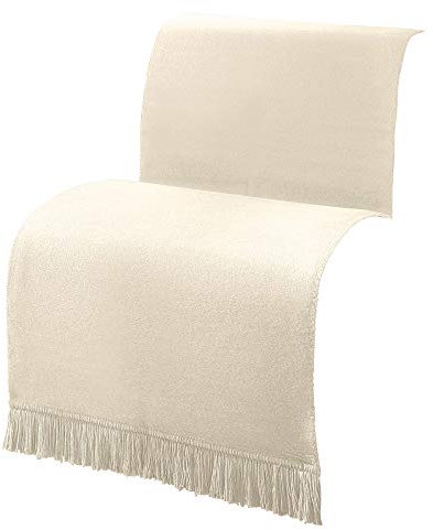 Erwin Müller Sofaüberwurf, Sofaläufer, Sesselschoner Natur Größe 75x200 cm - anschmiegsam, temperaturausgleichend, mit Fransen - (weitere Farben, Größen)