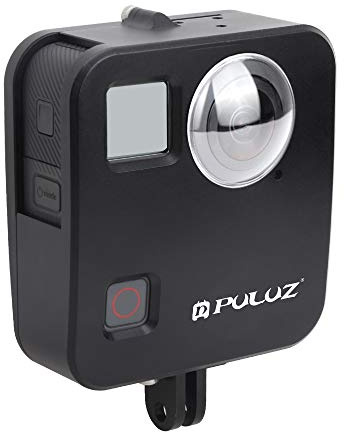 PULUZ Hartschalen Etui Schutzhülle für GoPro Fusion, Gehäuse aus CNC-Aluminiumlegierung, Kameratasche mit Basishalterung und Objektivdeckel-Schutz