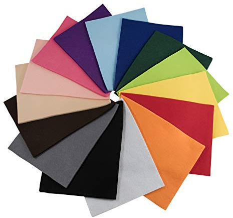 Trimits Craft - Fieltro acrílico, 15 colores surtidos, 30 x 23 cm