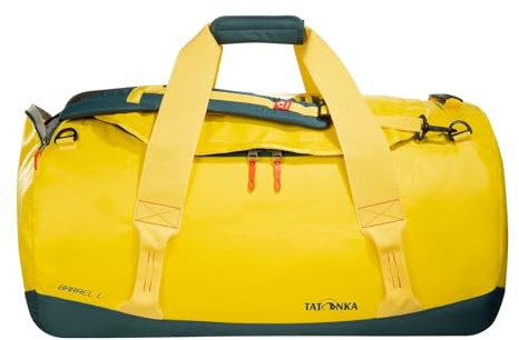 Tatonka Barrel L 85l Reisetasche - Wasserfeste Tasche aus LKW-Plane mit Rucksackfunktion und großer Reißverschluss-Öffnung - Rucksacktasche mit 85 Liter Volumen (solid yellow)