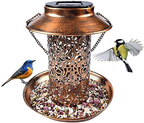 DHGTEP Mangeur d'oiseaux, Mangeur d'oiseaux, Mangeur d'oiseaux Suspendu, Mangeur Graines pour Oiseaux Sauvages, Mangeur d'oiseaux Sauvages LED pour Décoration du Jardin/Parc