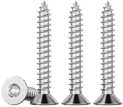 Drenky 100 pezzi M4 x 30 Viti Truciolari Torx Viti autofilettanti in acciaio inossidabile 304 autoperforanti per legno Quinconce standard Filettatura intera Fermo per legno