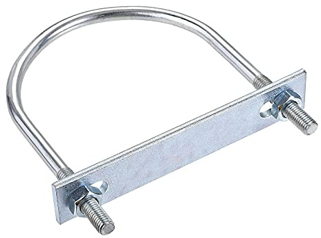 sourcing map 1 Satz M10 Runde U-Bolzen Bügelbolzen Bügelschrauben Stahl 120mm Innenbreite 160mm Länge mit Mutternrahmen und Befestigungselementen