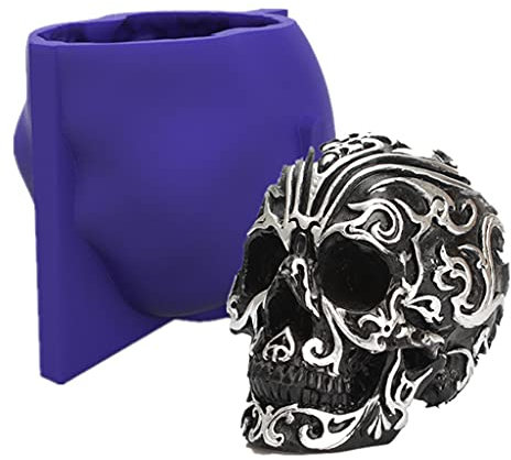 ShiftX4 Epoxidharz-Form, geschnitzter Totenkopf-Kerzenform, europäische und amerikanische klassische Charaktere, Duftkerzenmaterial