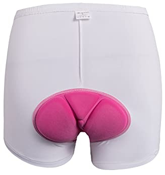 HGYJ Damen Gepolsterte Radlerhose,Einer hohen Dichte Radsportshorts,Fahrradhosen mit elastische atmungsaktive Schnelltrocknend,XS-3XL,Vier Farben.,White,M