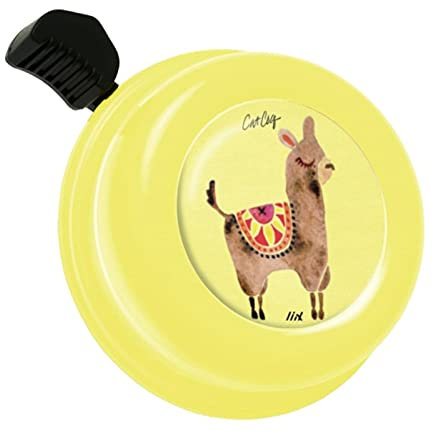 Liix Colour Bell Alpaca Tier Zoo Design Fahrradklingel für Kinder und Erwachsene mit einfacher Montage (Pastellgelb)