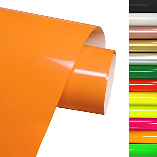 FOSER Pellicola per plotter in tessuto, 30 cm x 3 m, Vinile Termoadesivo per Tessuti, per magliette fai da te, tessuti (Arancio Fluorescente)