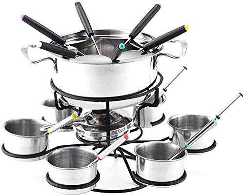 Rotating Cheese Fondue Set, Fondue Pot Stainless Steel, Multifunctional Fondue Set, Ideal Cooking Set for Family Meals