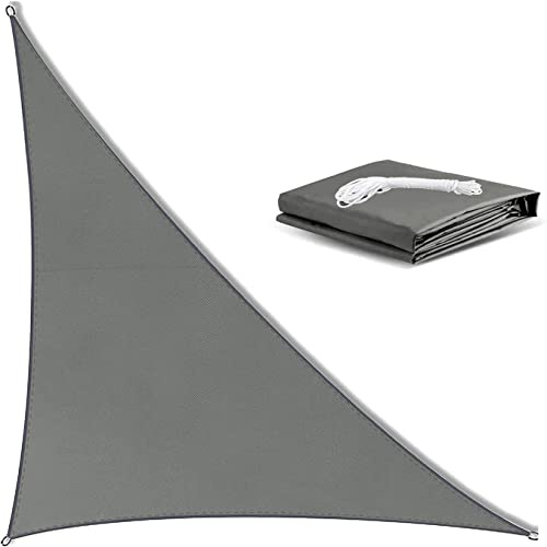 Fidrisen Voile d'ombrage Triangulaire 3 x 4 x 5m, Anthracite,Toile Extérieur Anti-UV 95% - Imperméable & Résistante aux Déchirures - pour Terrasse, Jardin, Pergola