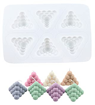 Xidmold Pyramide Bubble Kerzenform Kerzen Silikonform Kerzen Gießform Handgemachte Aroma Kerzenform 3D-Schokoladen-Backformen Kerze Form Für Sojawachs Kerzenherstellung, Seife, Handwerk Ornamente